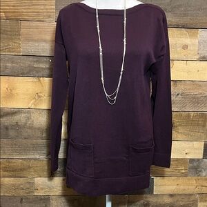 JEANNE PIERRE Women's Deep Purple Crew Neck Sweater